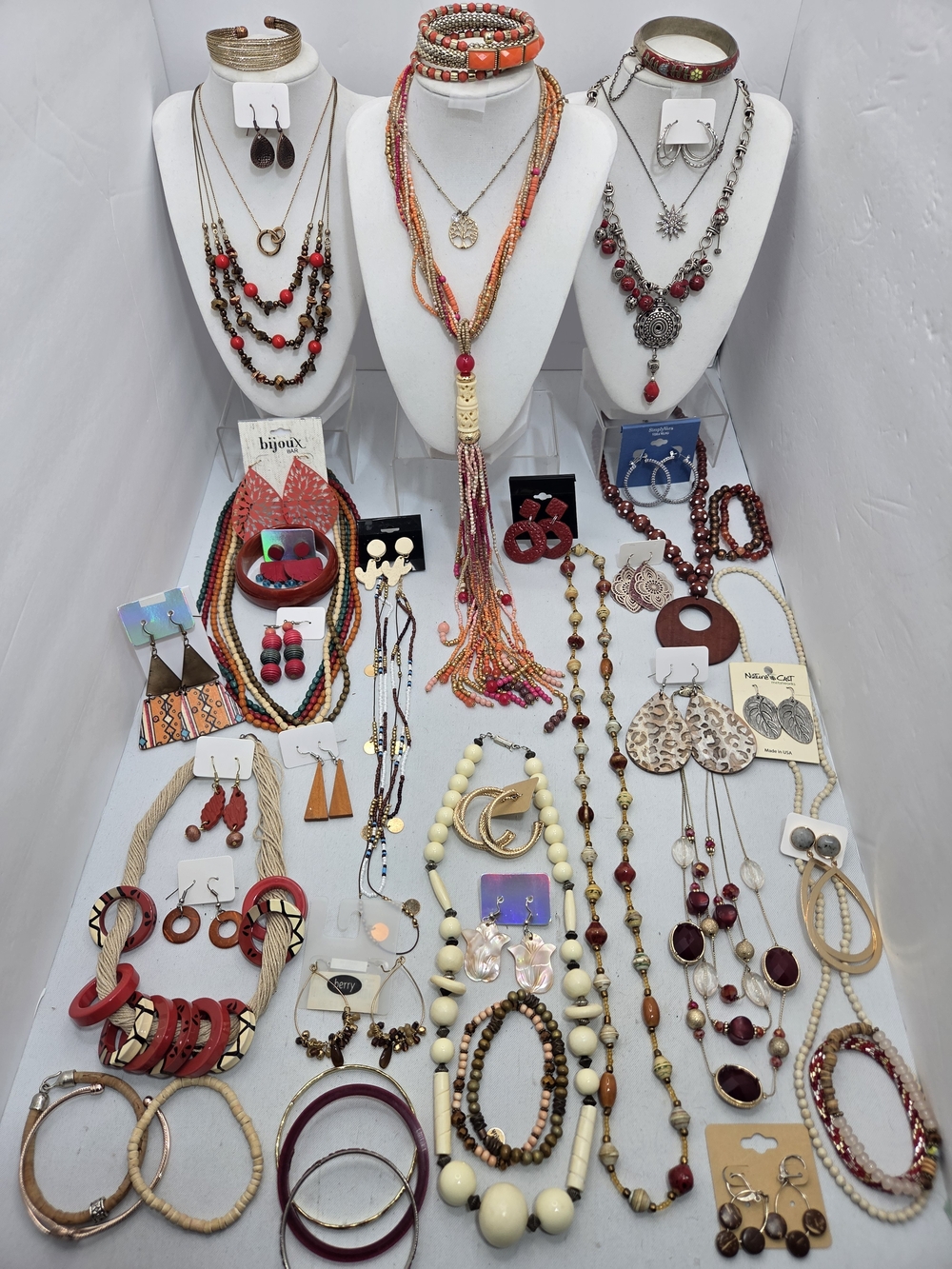 HUGE ​50pc Vintage & Modern Jewelry Lot CHICOS VERA WANG NYNecklace Earrings